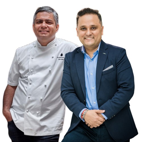 Photo of AMISH TRIPATHI AND VIVEK SINGH standing together