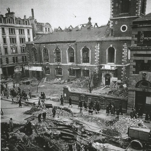 St James's Church was damaged during the Blitz