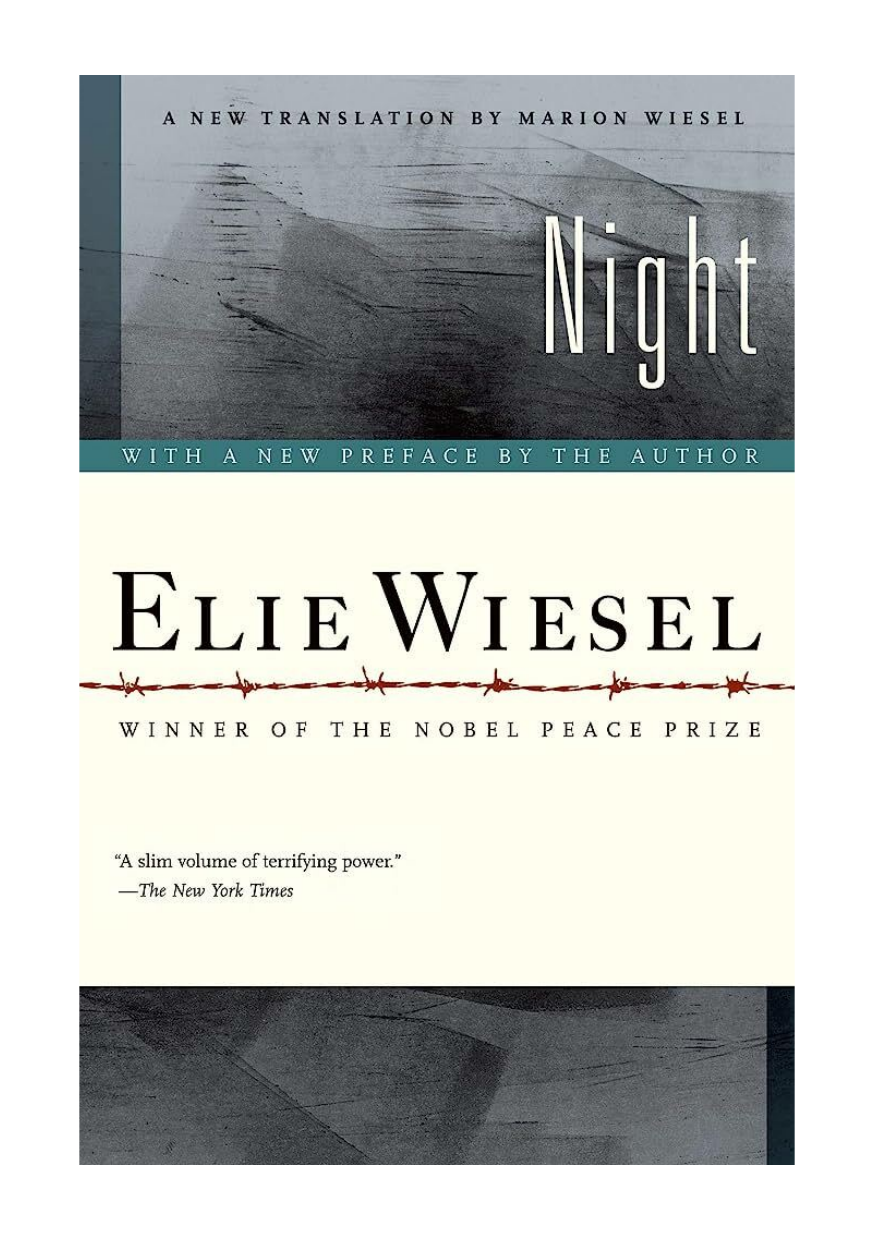 NIGHT by Elie Wiesel front book cover 